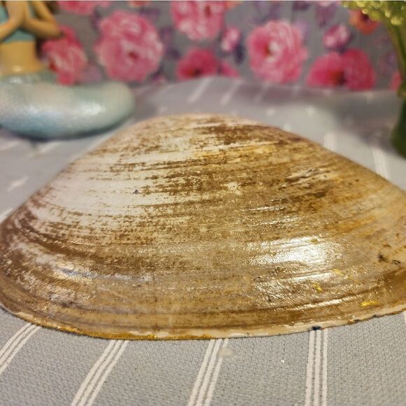 DECOUPAGE CLAM SHELL DECOUPAGE BLUE DESIGN TRINKET DISH - Picture 10 of 13